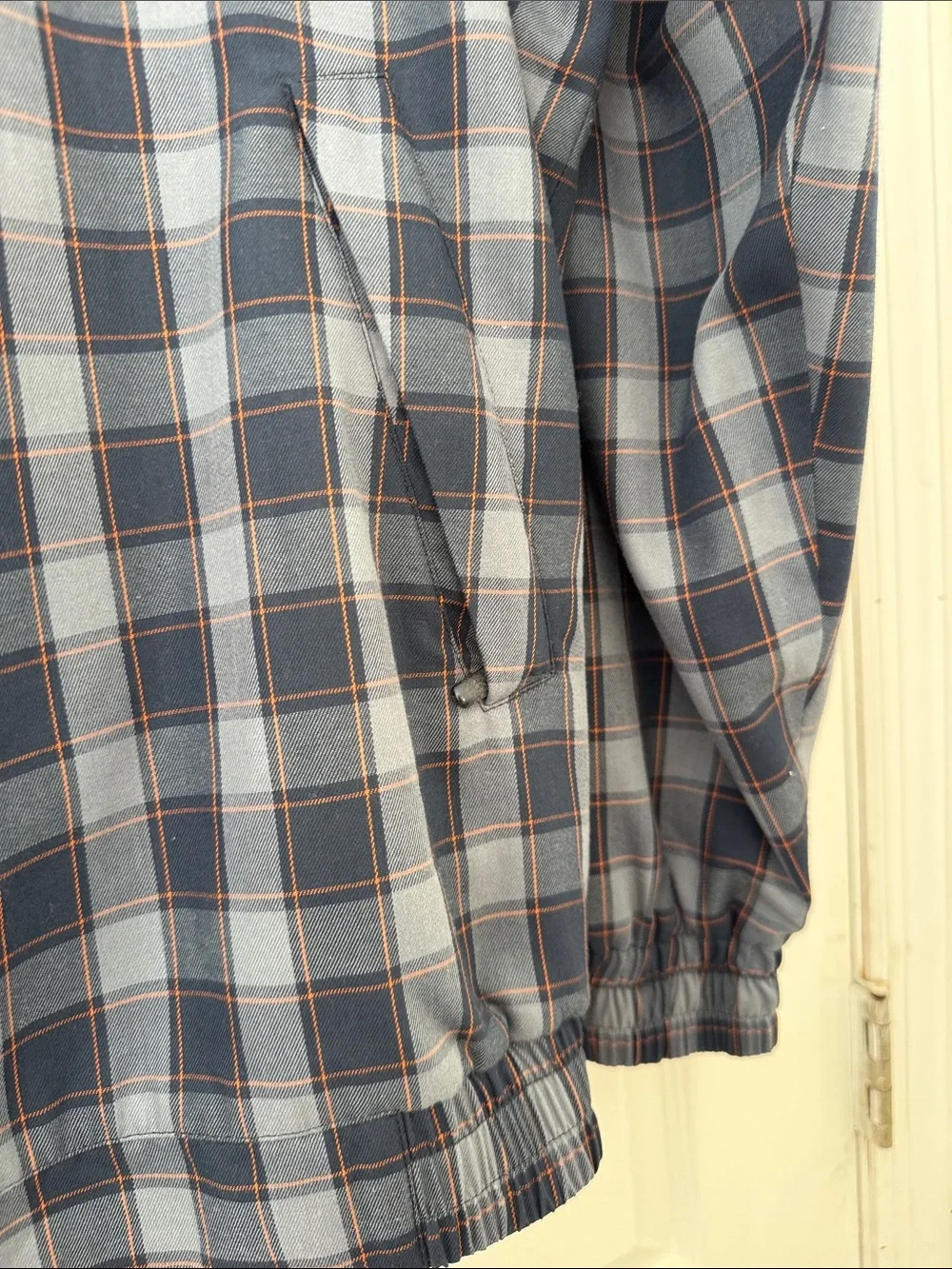 Vintage Plaid Dunhill Golf Plaid Windbreaker Pullover in Blue Plaid size L